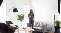 lady standing in serviced apartment