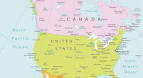 Map of America and Canada